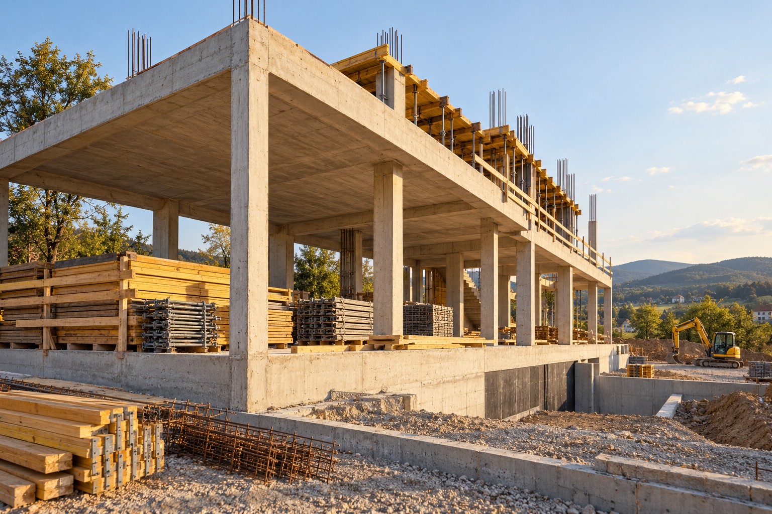 Imagine ilustrativă AI cu o structură în construcție